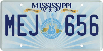MS license plate MEJ656