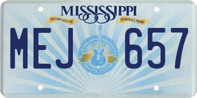 MS license plate MEJ657