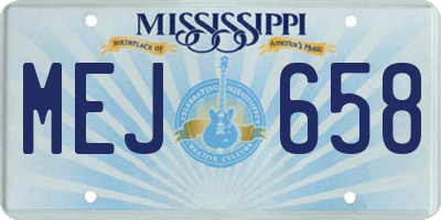 MS license plate MEJ658