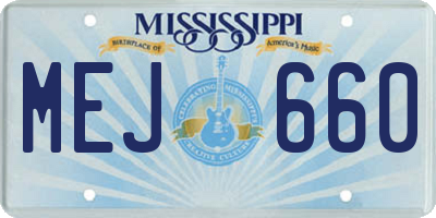 MS license plate MEJ660