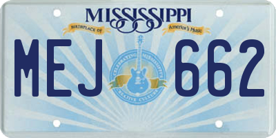 MS license plate MEJ662