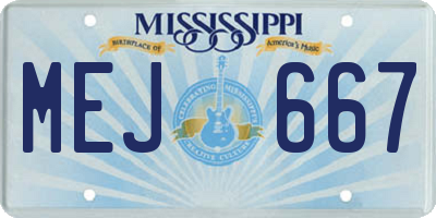 MS license plate MEJ667