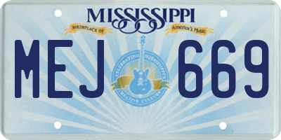 MS license plate MEJ669