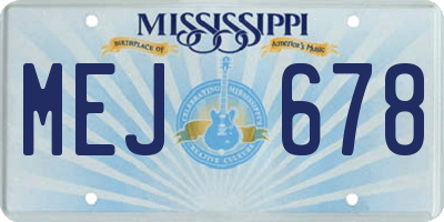 MS license plate MEJ678