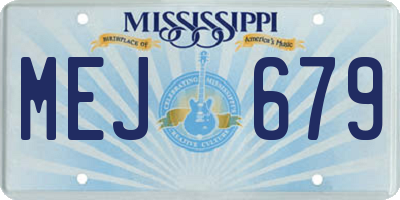 MS license plate MEJ679