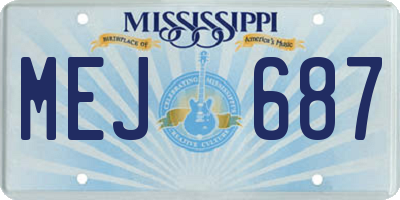 MS license plate MEJ687