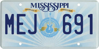MS license plate MEJ691