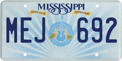 MS license plate MEJ692