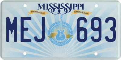 MS license plate MEJ693