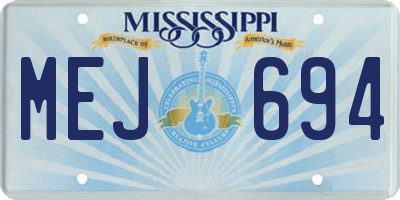 MS license plate MEJ694
