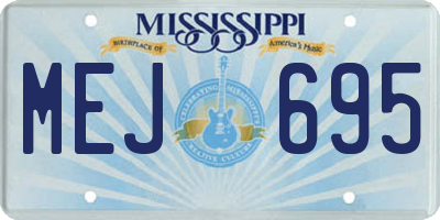 MS license plate MEJ695