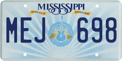 MS license plate MEJ698