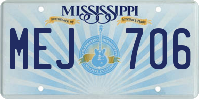 MS license plate MEJ706