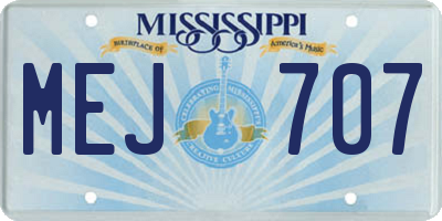 MS license plate MEJ707