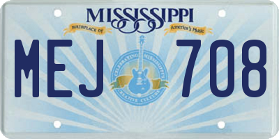 MS license plate MEJ708