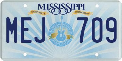MS license plate MEJ709