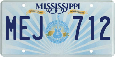 MS license plate MEJ712