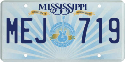 MS license plate MEJ719