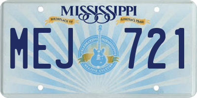 MS license plate MEJ721