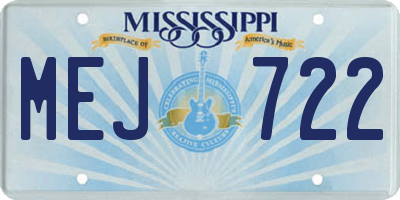 MS license plate MEJ722