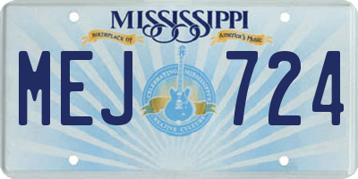 MS license plate MEJ724
