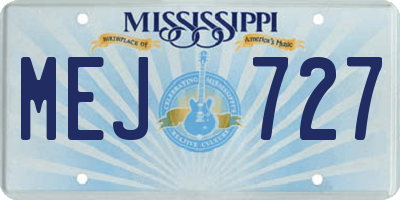 MS license plate MEJ727