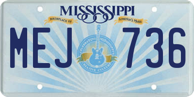 MS license plate MEJ736
