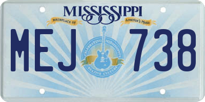 MS license plate MEJ738