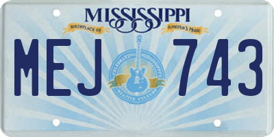 MS license plate MEJ743