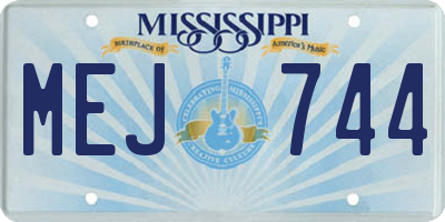 MS license plate MEJ744