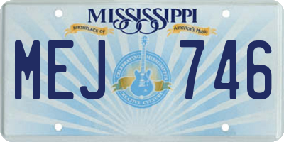 MS license plate MEJ746