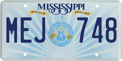 MS license plate MEJ748