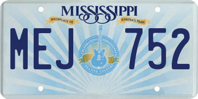 MS license plate MEJ752