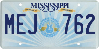 MS license plate MEJ762