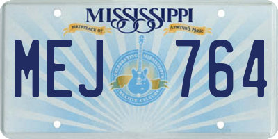 MS license plate MEJ764