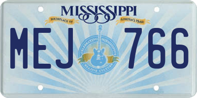 MS license plate MEJ766
