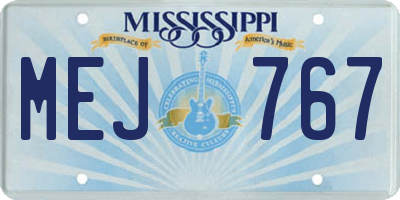 MS license plate MEJ767