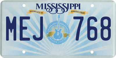 MS license plate MEJ768