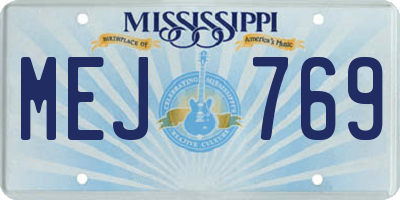 MS license plate MEJ769
