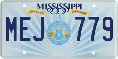 MS license plate MEJ779