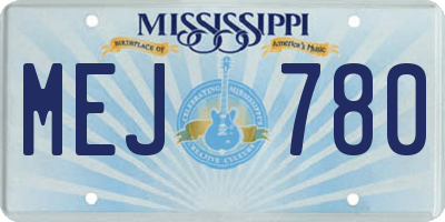 MS license plate MEJ780