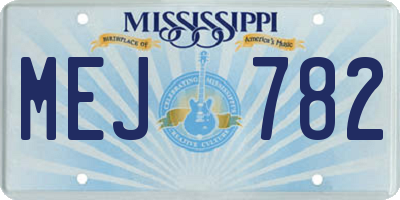 MS license plate MEJ782