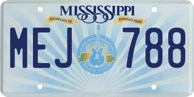 MS license plate MEJ788