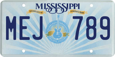 MS license plate MEJ789