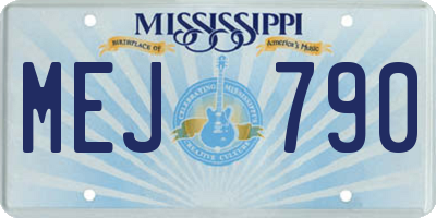 MS license plate MEJ790