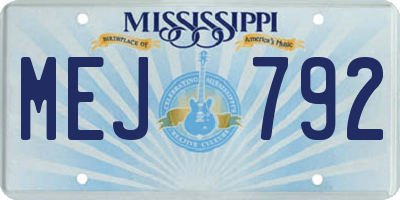 MS license plate MEJ792