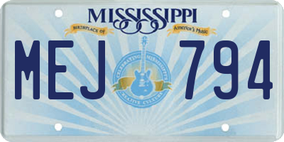MS license plate MEJ794