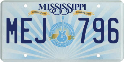 MS license plate MEJ796