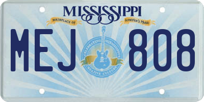 MS license plate MEJ808