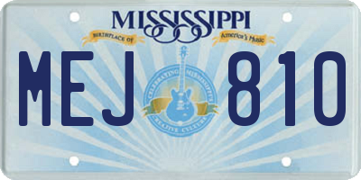 MS license plate MEJ810